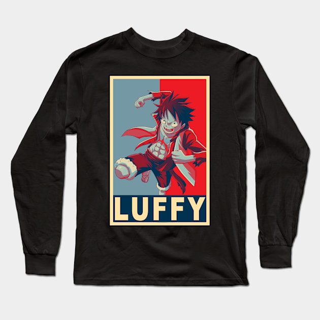 Luffy Poster - One piece Long Sleeve T-Shirt by Jack Jackson